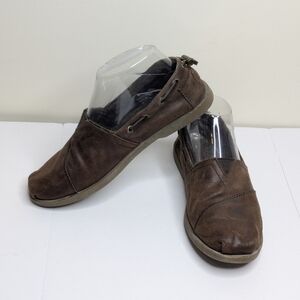 Skechers Bobs Brown Synthetic Leather Flats 7.5 Women